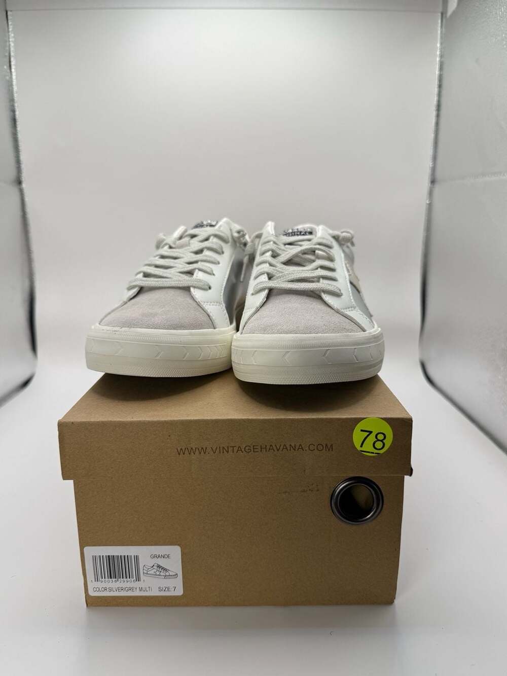 Vintage Havana Grande Star Sneakers Silver/Grey Multi Size 9 - Picture 5 of 10